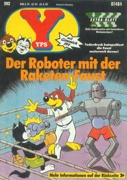 Yps - Der Roboter mit der Raketen-Faust - Dog - Boxing Ring - Cat - Robot - Red Shorts