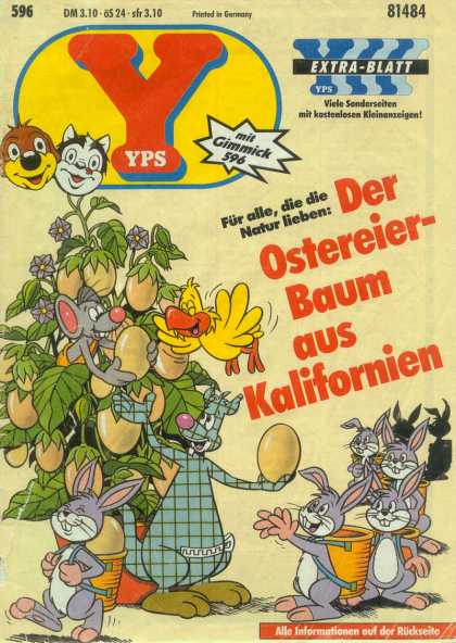 Yps - Der Ostereier-Baum aus Kalifornien - Mouse In Tree - Rabbits Wearing Baskets - Handing Out Eggs - Carrying Eggs In Basket - Line Of Rabbits