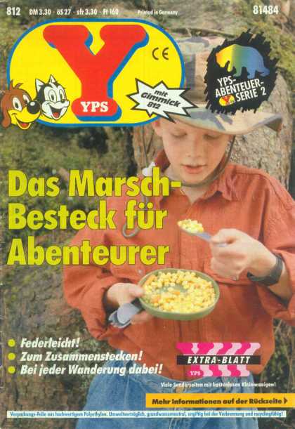 Yps - Das Marsch-Besteck fï¿½r Abenteurer - Cereal - Young Boy - Cowboy Hat - Rock Face - Camping Bowl And Cutlery