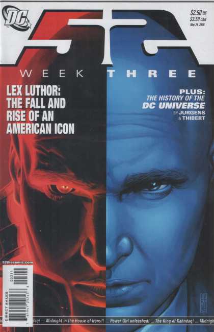 52 2 - Jurgens - Thibert - Lex Luthor - Power Girl Unleashed - Blue Face - Alex Sinclair, J Jones