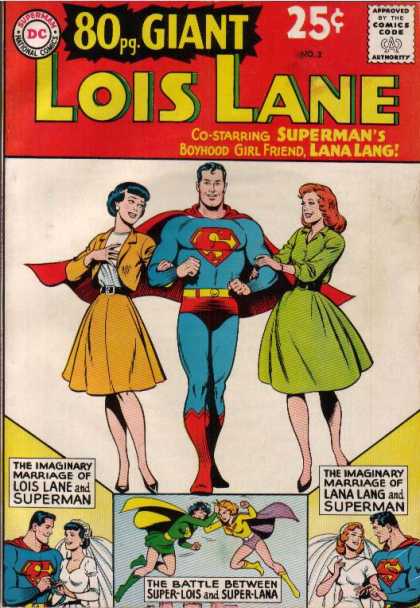 80 Pg. Giant 3 - Lois Lane - Superman - Lana Lang - Marriage - Battle