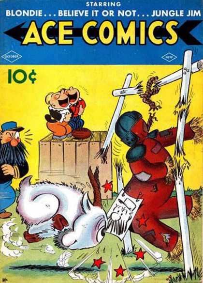 Ace Comics 19 - Hay Man - Wood Box - Goat - Pencil Sketch - Laughing