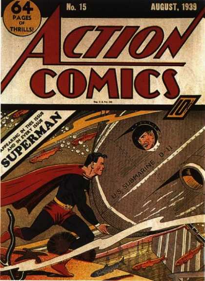 Action Comics 15 - Submarine - Superman - Action - Underwater - Cape