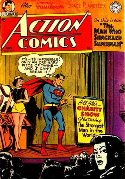 Action Comics 174 - Superman - Strongest Man - Charity Show - Tommy Tomorrow - The Man Who Shackled Superman