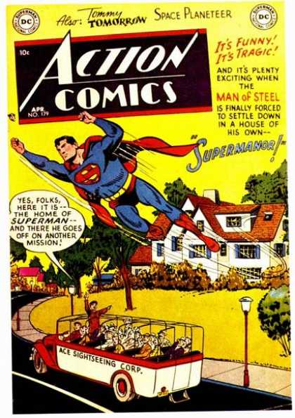 Action Comics 179 - Superman - Supermanor - House - Sightseeing - Tour Bus