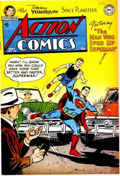 Action Comics 192 - Superman - Tommy Tomorrow - Faster - Boy - Cars