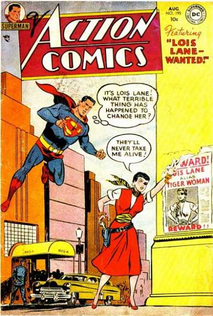 Action Comics 195 - Superman - Tiger Woman - Lois Lane - Poster - Lois Lane - Wanted