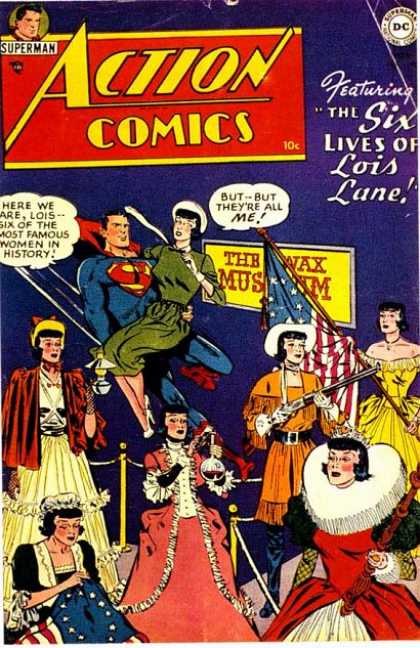 Action Comics 198 - Superman - Lois Lane - Wax Museum - Flag