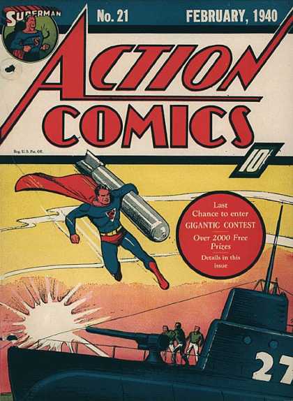 Action Comics 21 - Bomb - War - Superman - Joe Shuster