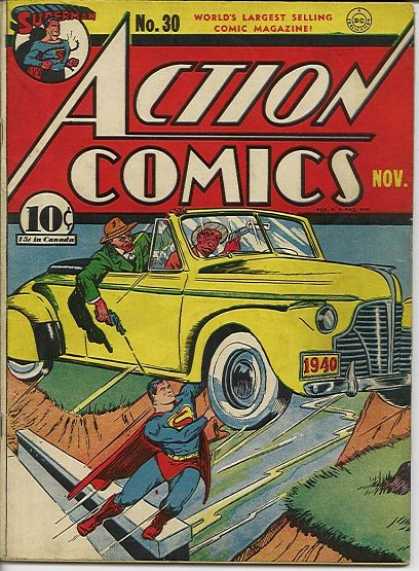 Action Comics 30 - Car - Bridge - Joe Shuster