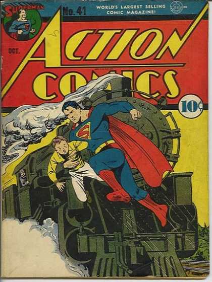 Action Comics 41 - Train - Superman - Boy - Smoke