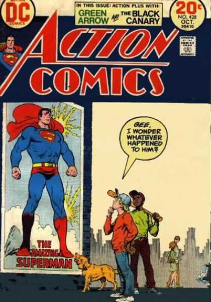 Action Comics 428 - Superman - Green Arrow - Black Canary - Dog - Boys - Nick Cardy