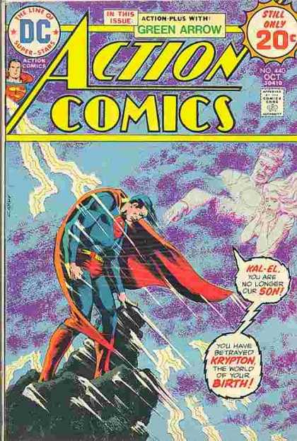 Action Comics 440 - Superman - Krypton - Lightning - Sad - Raining - Nick Cardy