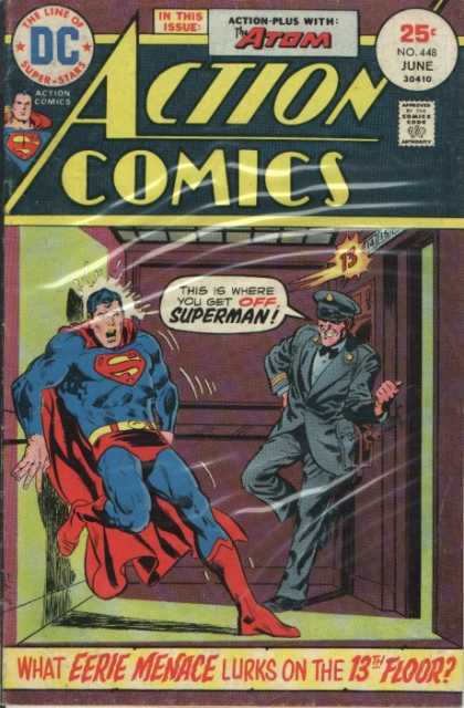 Action Comics 448 - Superman - Elevator - Menace - Fear