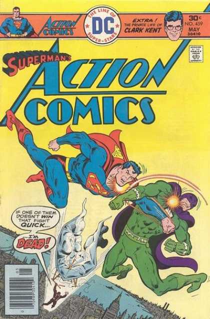 Action Comics 459 - Superman - Dead - Punch - Green - Quick - Carmine Infantino, Ernie Chan