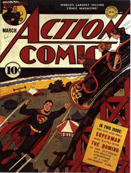 Action Comics 46 - Superman - Roller Coaster - Tent - Worlds Largest Selling Comic Magazine - March