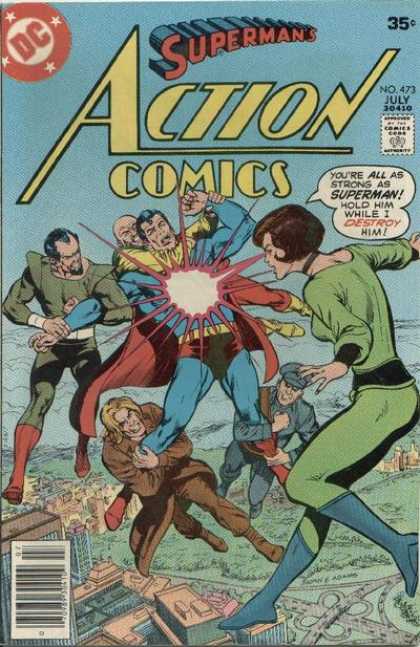 Action Comics 473 - Superman - Action - Classic - Starburst - Struggling - Curt Swan, Neal Adams