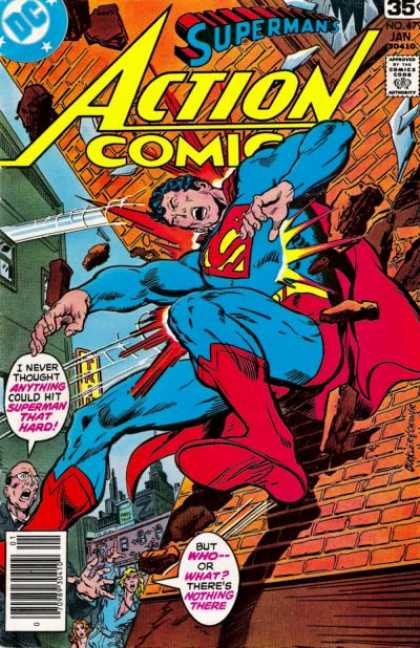 Action Comics 479 - Superman - Brick Wall - Bricks - Wall - I Never Thought Anything Could Hit That Hard - Bob Oksner, Richard Buckler