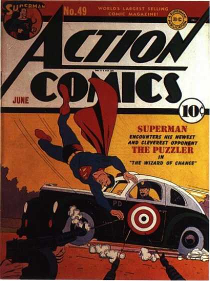 Action Comics 49 - Superman - Puzzler - Police - Car - Target