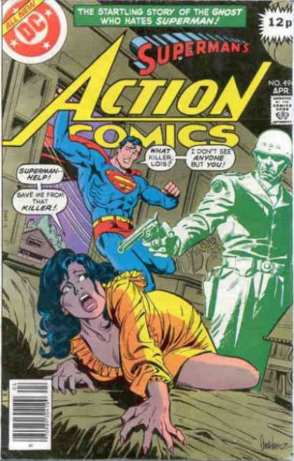 Action Comics 494 - Ghost - Gun - Shoot - Hero - Man