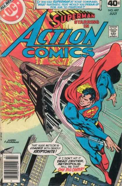 Action Comics 497 - Superman - Meteor - Kryptonite - Metropolis In Danger - Evil Plan - Dick Giordano, Ross Andru