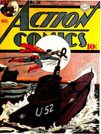 Action Comics 54 - Superman - Submarine - Ship