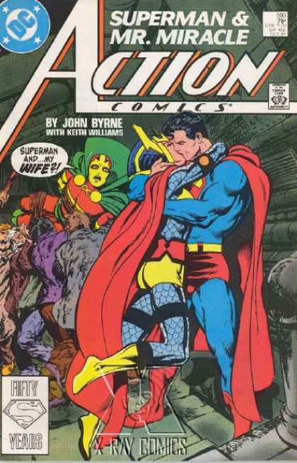 Action Comics 593 - Superman - Wife - Mr Miracle - John Byrne - X-ray Comics - John Byrne