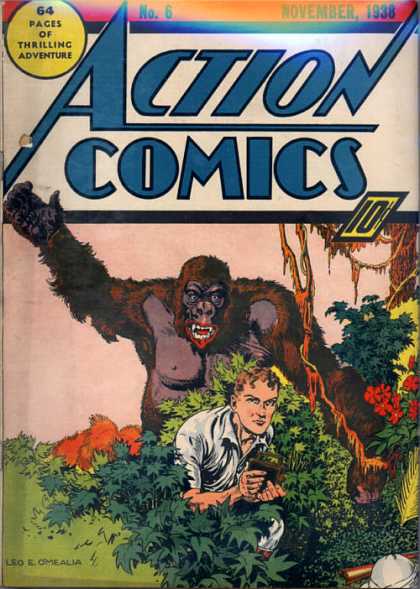 Action Comics 6 - Jungle - Monkey - Ape - Adventure Comics - Vintage