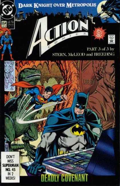 Action Comics 654 - Batman - Superman - Dinosaur - Dark Knight - Computer - Kerry Gammill