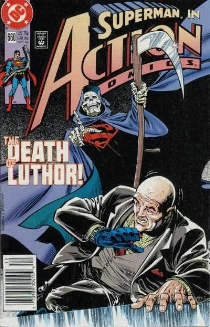 Action Comics 660 - Scythe - Death - Superman - Grim Reaper - Bald - Kerry Gammill