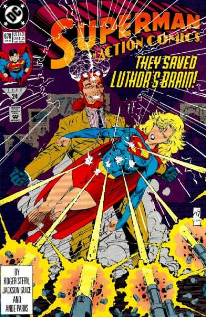 Action Comics 678 - Brain - Supergirl - Bullets - Luthor - One Super Man