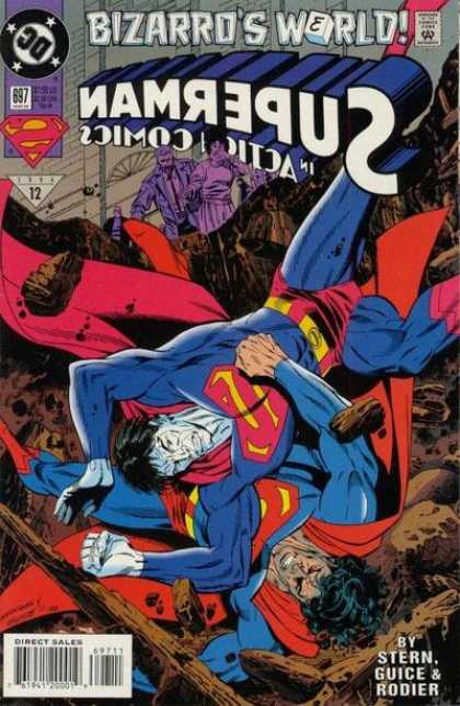 Action Comics 697 - Superman - Bizarro - Fall - Hole