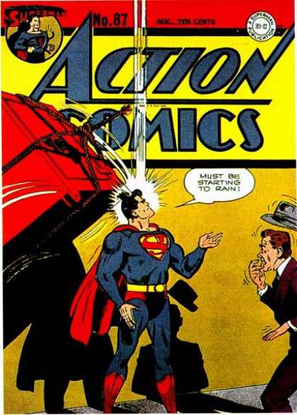 Action Comics 87 - Safe - Superman - Hat - Rain - Rope