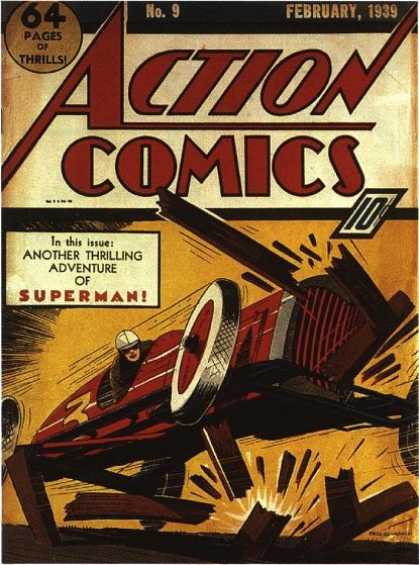 Action Comics 9 - Superman - Race Car - Car - Wood