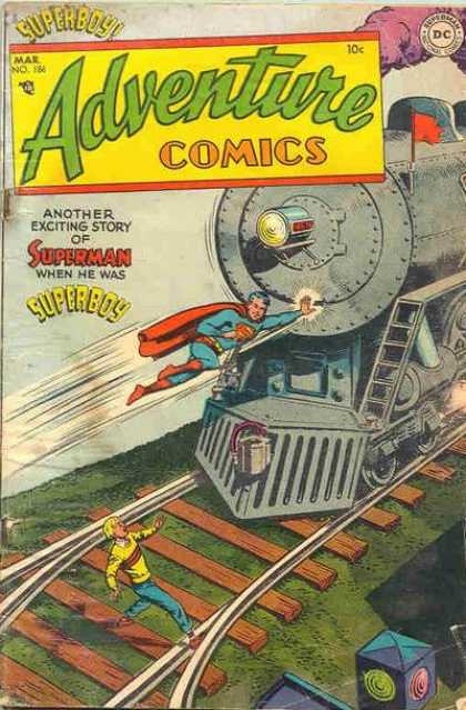 Adventure Comics 186 - Superman - Superboy - Train - Speeding Train - Adventure - Curt Swan