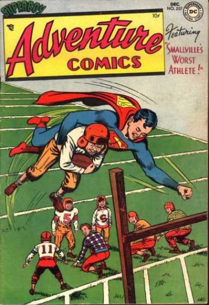 Adventure Comics 207 - Football - Superboy - Ball - Helmet - Cape - Curt Swan