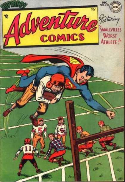 Adventure Comics 207 - Football - Superboy - Ball - Helmet - Cape - Curt Swan
