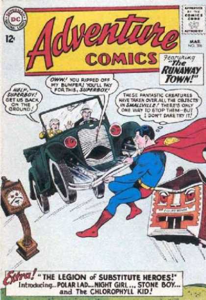 Adventure Comics 306 - Car - Superboy - The Runaway Town - Help Superboy - Smallville - Curt Swan