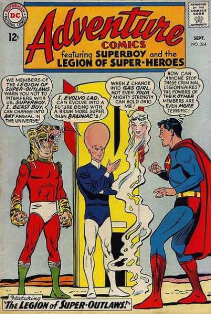 Adventure Comics 324 - Brainiac - Superboy - Gas Girl - Superman - Beast Boy - Curt Swan, Sheldon Moldoff