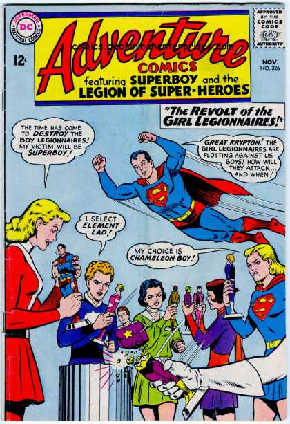 Adventure Comics 326 - Chameleon Boy - Superboy - Superman - Legion Of Super-heroes - The Revolt Of The Girl Legionnaires - Curt Swan
