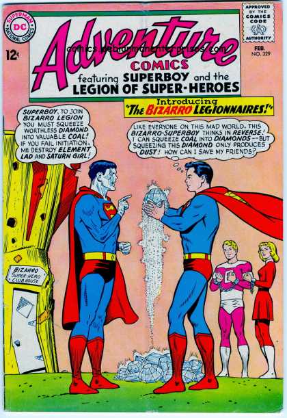 Adventure Comics 329 - Bizarro - Diamond - Element Lad - Saturn Girl - Superboy - Curt Swan