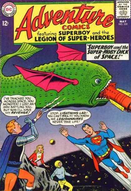Adventure Comics 332 - Superboy - Space - Superman - Lightning Lad - Fish - Curt Swan