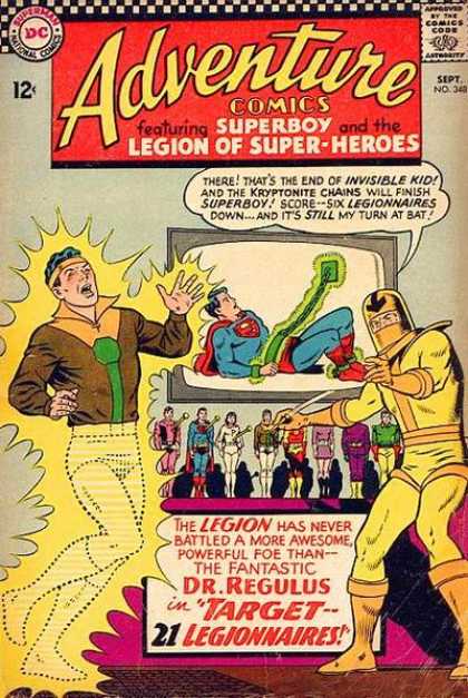 Adventure Comics 348 - Superboy - Kryptonite - Dr Regulus - Invisible Kid - Curt Swan