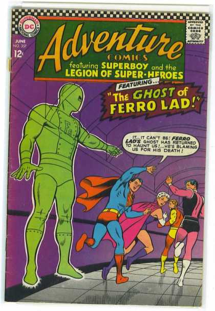 Adventure Comics - Superboy - Legion Of Super-heroes - The Ghost Of Ferro Lad - Dc - Curt Swan Adventure Comics 357 - Adventure Comics - Superboy - Legion Of Super-heroes - The Ghost Of Ferro Lad - Dc - Curt Swan