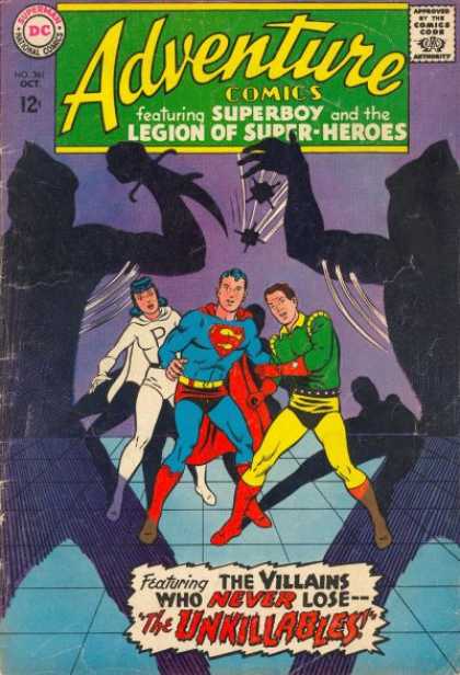 Superboy - Super-heroes - Villains - The Unkillables - Legion - Curt Swan Adventure Comics 361 - Superboy - Super-heroes - Villains - The Unkillables - Legion - Curt Swan