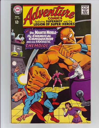 Superboy - Dr Mantis Morlo - Chemoids - Curt Swan Adventure Comics 362 - Superboy - Dr Mantis Morlo - Chemoids - Curt Swan