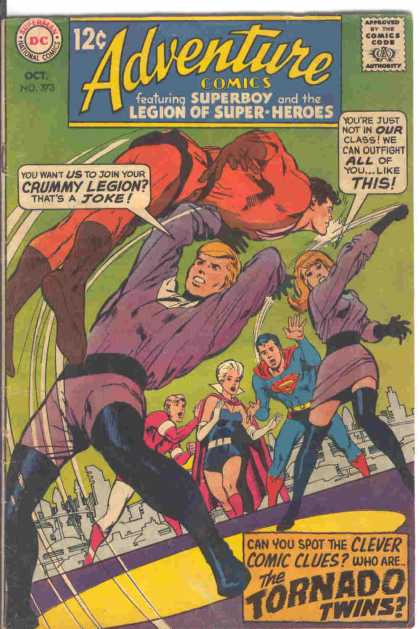 Superboy - Tornado Twins - Legion Of Super Heroes - October No 373 - Red Suit - Neal Adams Adventure Comics 373 - Superboy - Tornado Twins - Legion Of Super Heroes - October No 373 - Red Suit - Neal Adams