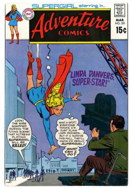 Supergirl - Linda Danvers - Cape - Movie - Crowd - Curt Swan, Murphy Anderson Adventure Comics 391 - Supergirl - Linda Danvers - Cape - Movie - Crowd - Curt Swan, Murphy Anderson