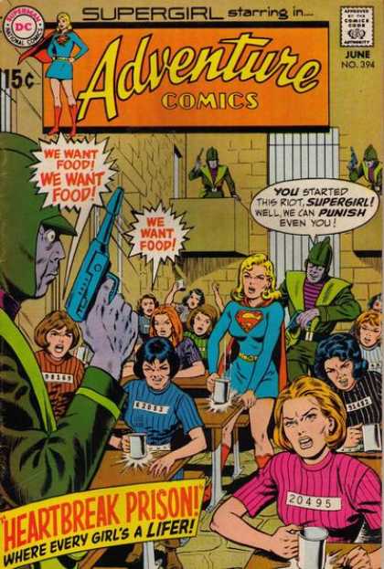 Approved By The Comics Code Authority - Superman - Supergirl - We Want Food - National Comics - Curt Swan, Murphy Anderson Adventure Comics 394 - Approved By The Comics Code Authority - Superman - Supergirl - We Want Food - National Comics - Curt Swan, Murphy Anderson
