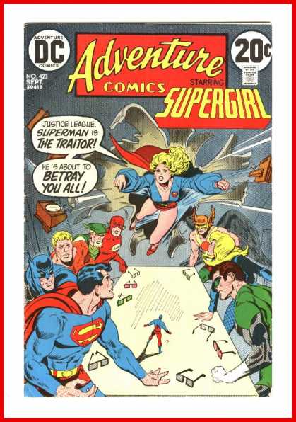 Adventure Comics 423 - Supergirl - Superman - No 423 - Glasses - Batman - Bob Oksner